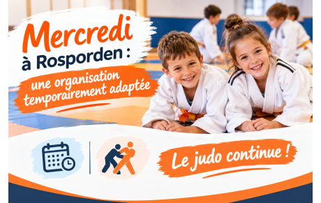 Du changement le mercredi à Rosporden, mais le judo continue !